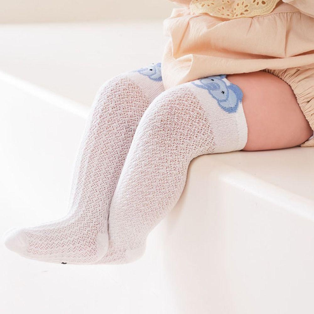 6Pairs Mesh Calf Socks Baby Cartoon Animal Long Tube Socks Cute Infant Cotton Stockings  Kids