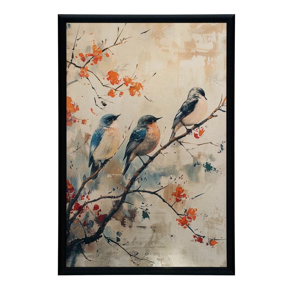 A Branch Full of Life A Branch Full of Life, 30X40 Cm, Unframed, Premium Canvas On Stretcher
