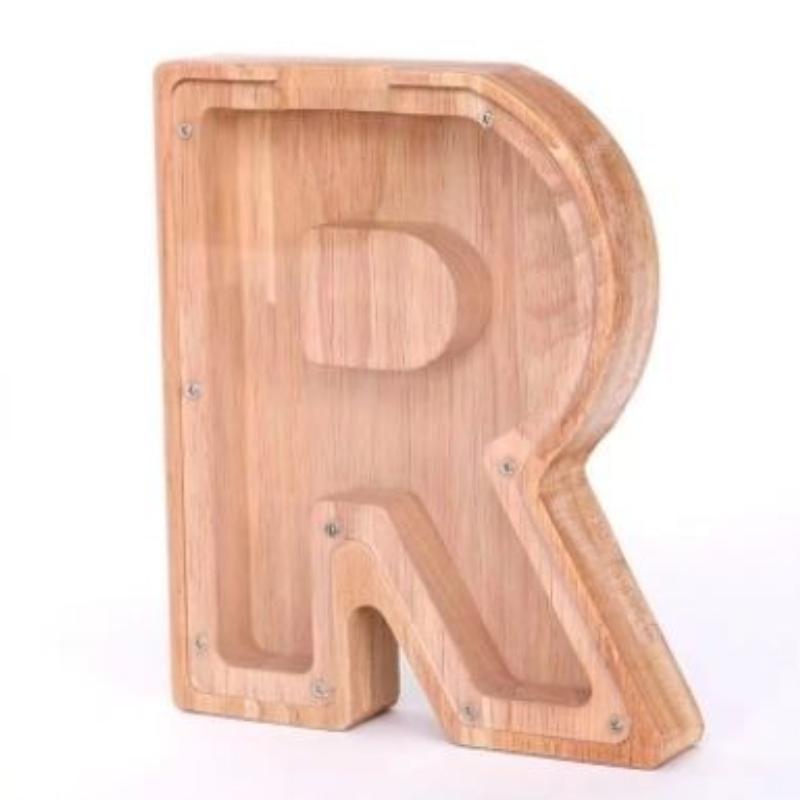 Wooden Letters Piggy Bank DIY Creativity Coin Banknotes Children's Money Box Funny Money Organizer Storage Box Home Decors