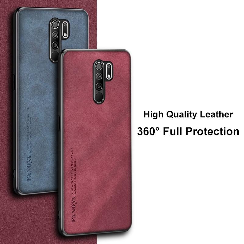 Luxus PU Bőr Tok Xiaomi Redmi 9-hez Hátlap Matt Ütésálló Védelem Szilikon Telefontok Redmi Note 8 Pro Redmi9-hez