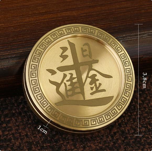 Brass Mini Bagua Tai Chi Handheld Gyro Stress Relief Ornament