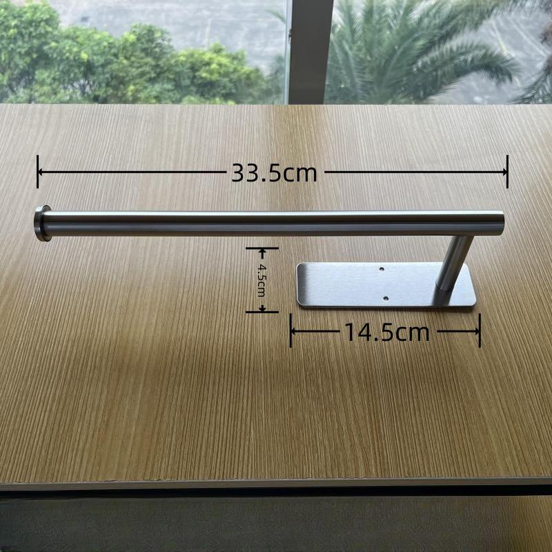 Stainless Steel No-Drill Wall-Mounted Towel and Toilet Paper Holder