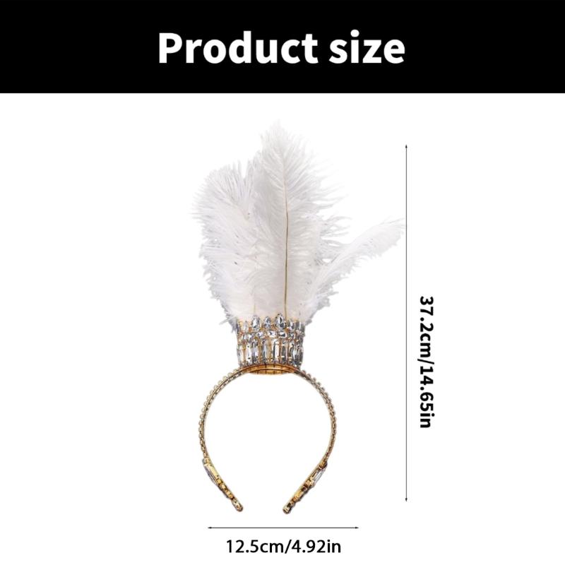 Practical Feathered Hair Accessory with Stylish Rhinestones Portable for Fashionable Females Daily Use Casual Wear