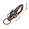 Pure Brass Red Eyes Dragon Head Keyrings Zodiac Dragon Keychain Vintage Men Waist Buckle Car Key Chain Pendant Gifts Crafts