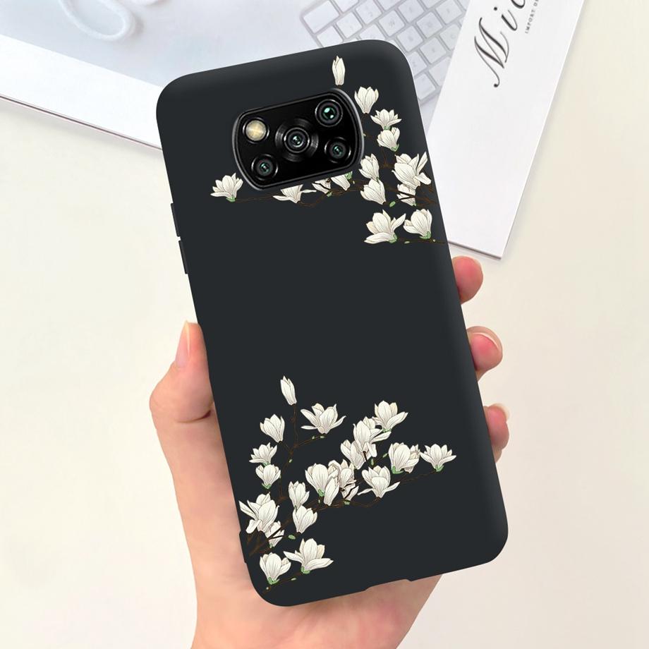 Pro Xiaomi Poco X3 Pro Pouzdro Poco X3 NFC Kryt Květina Roztomilý Kočka Malba Nárazník Skořápka Na PocoX3 X3Pro x3nfc Měkký Luxusní Silikon