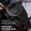 Korlexchi Lightweight Hard Resin Watch Band Compatible with Casio One No Gemstones DW-5600 GA-2100 GW-B5600 GW-M5610 G-Shock Men's GM-2100 GM-5600