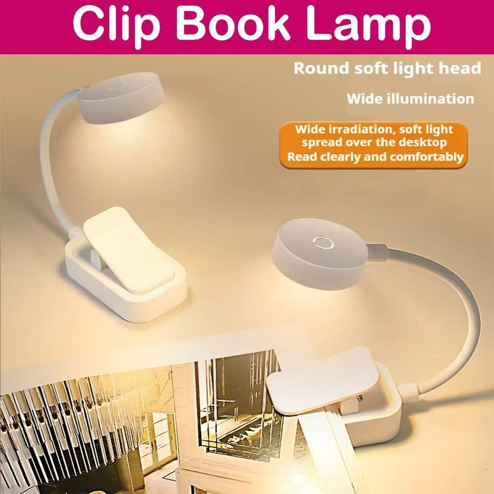 3 Colors Adjustable Reading Light Eye Protection Battery-Powered/USB Charging Book Light Portable Mini Book Night Light Travel