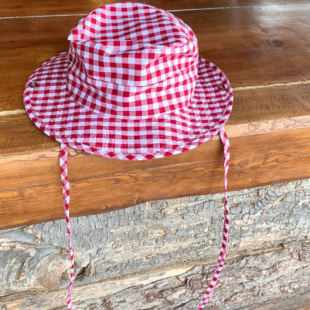 Japanese Y2k Fishmen Hat Lattice Bucket Hat Spring Wide Brim Sun Hat  Travel