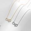 MODIAN 925 Silver Infinite Love Necklace Romantic Embrace Heart Pendant Link Chain For Women Anniversary Jewelry Gifts
