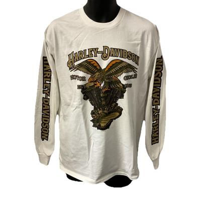 Harley Davidson Men's Interlude Men's Long Sleeve T-Shirt Round Neck Soft Stretch Fabric Casual Top