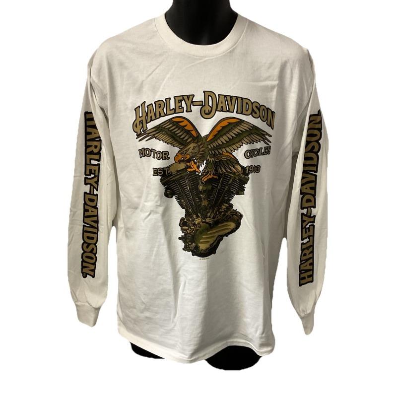 Harley Davidson Herren Interlude Herren Langarm-T-Shirt Rundhalsausschnitt Weicher Stretchstoff Lässiges Oberteil M gray