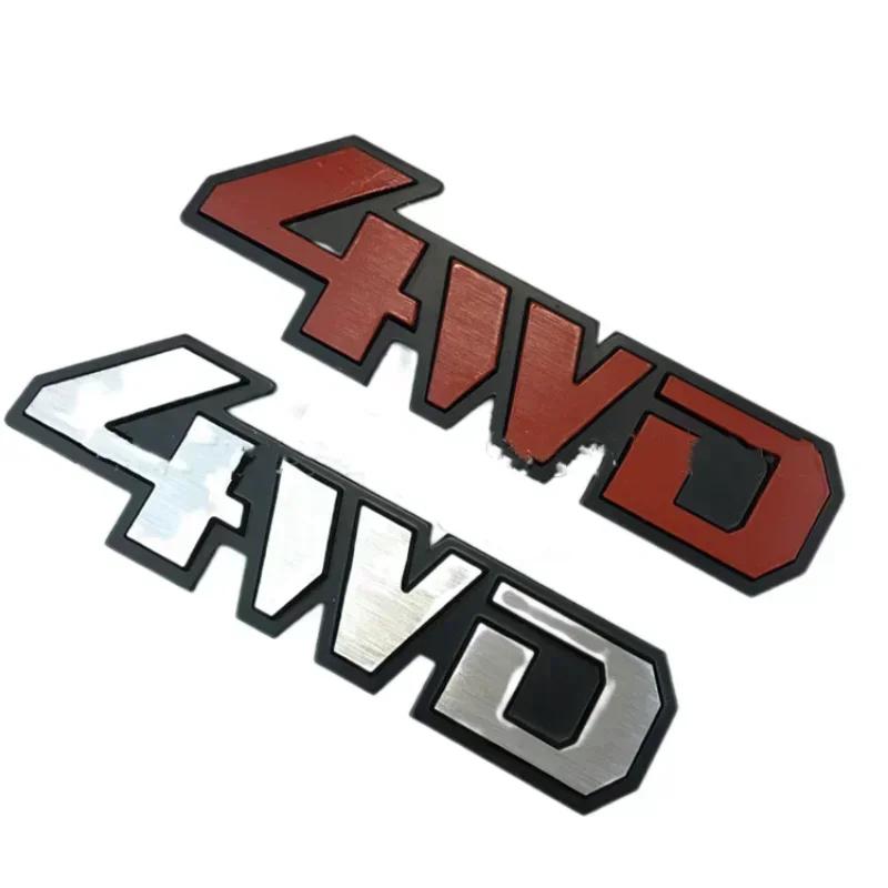 3D Aluminium Chrome Car Rear Trunk Badge Sticker 4X4 4WD Sports Emblem Logo For  Grand Cherokee Wrangler Accessories Red Black
