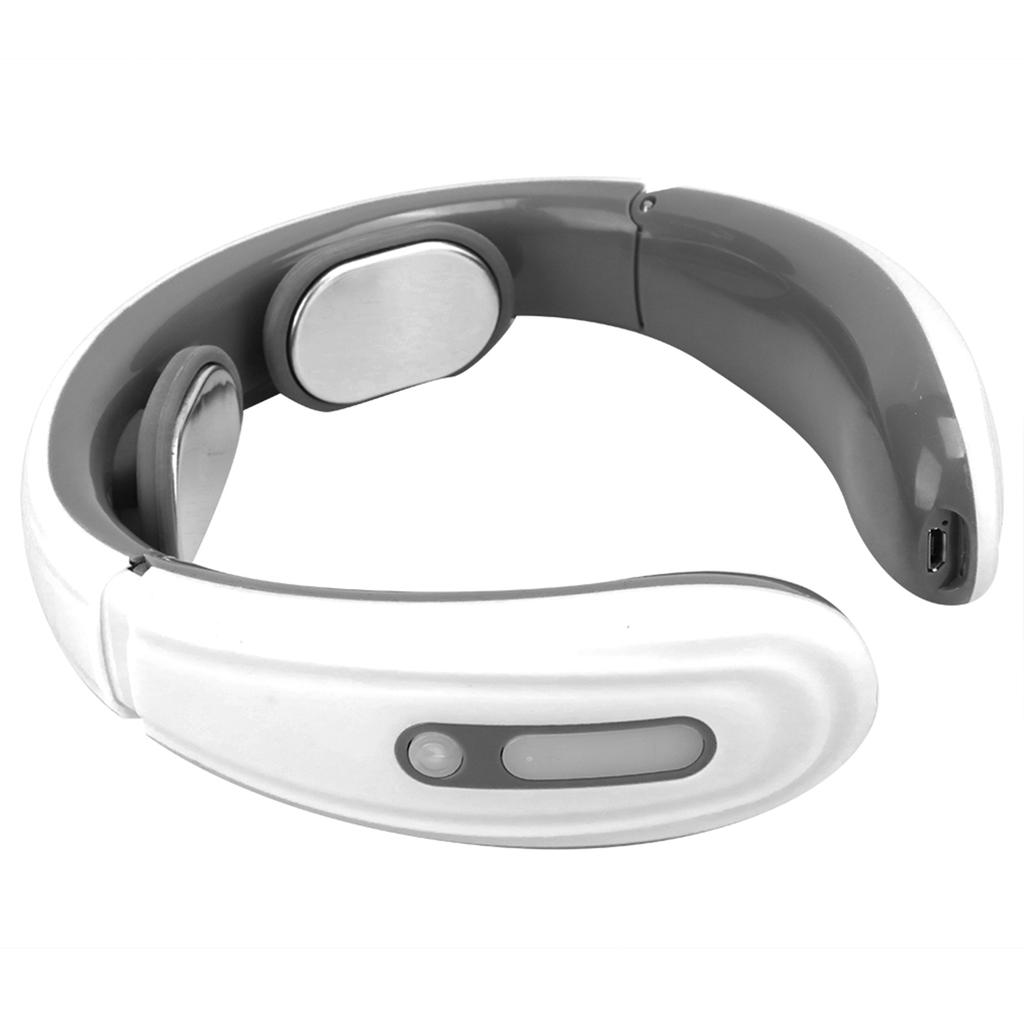 Aparat de Masaj Electric cu Impulsuri pentru Vertebrele Cervicale Gât Umeri Ameliorarea Durerii Instrument de Fizioterapie Alb