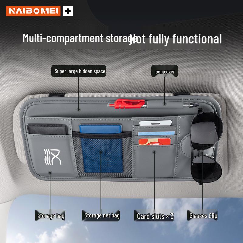 BYD Han EV Sun Visor Glasses Clip & Multifunctional Card Holder