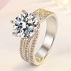 New  Sterling Silver Ring 5A Zircon Luxury High Quality For Women Men Wedding Fine Jewelry Accessories Party Gift S