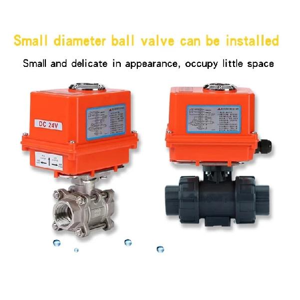 Q911S-10 Mini UPVC Electric Ball Valve Stainless Steel Thread Union Motorized PVC Actuator Valve Plastic Air Valve