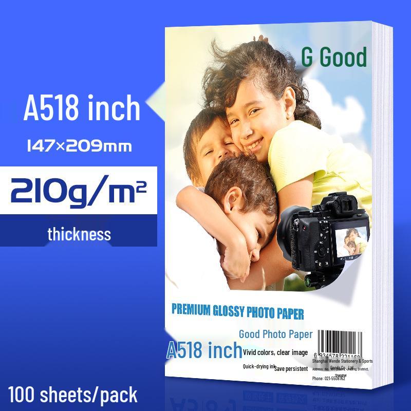 Vysoce lesklý fotografický papír A4, Různé velikosti (5", 6", 7"), Lesklá bílá pro domácí použití