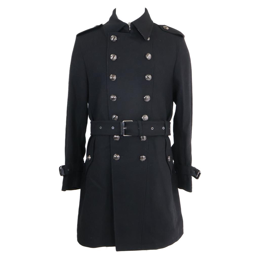 BLACK LABEL CRESTBRIDGE 51B40-210-09 LIMITED COLLECTION Black Cashmere Blend Belted Napoleon Coat coat L blackUsed