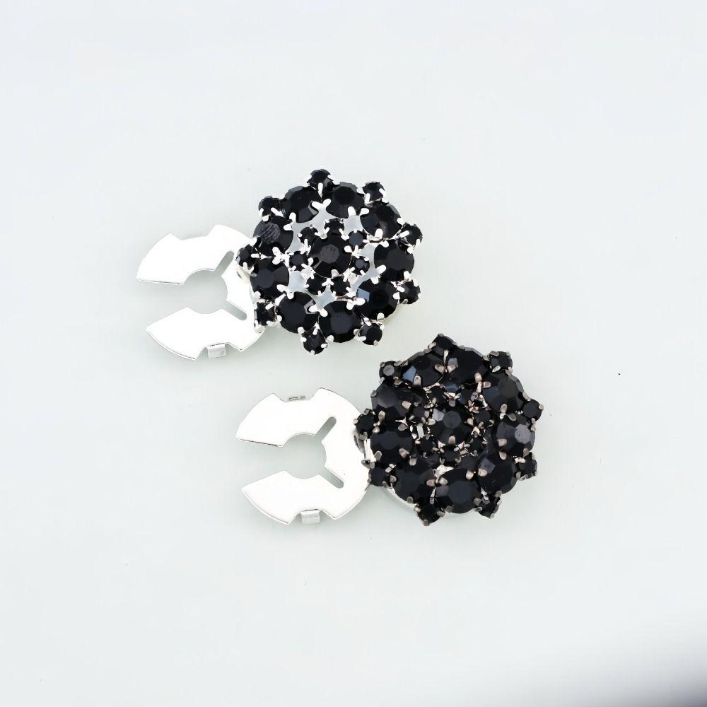Flower Rhinestone Button Covers Detachable Shirt Cufflinks Suits Buttons Zinc Zinc Alloy Clip Button  Gift
