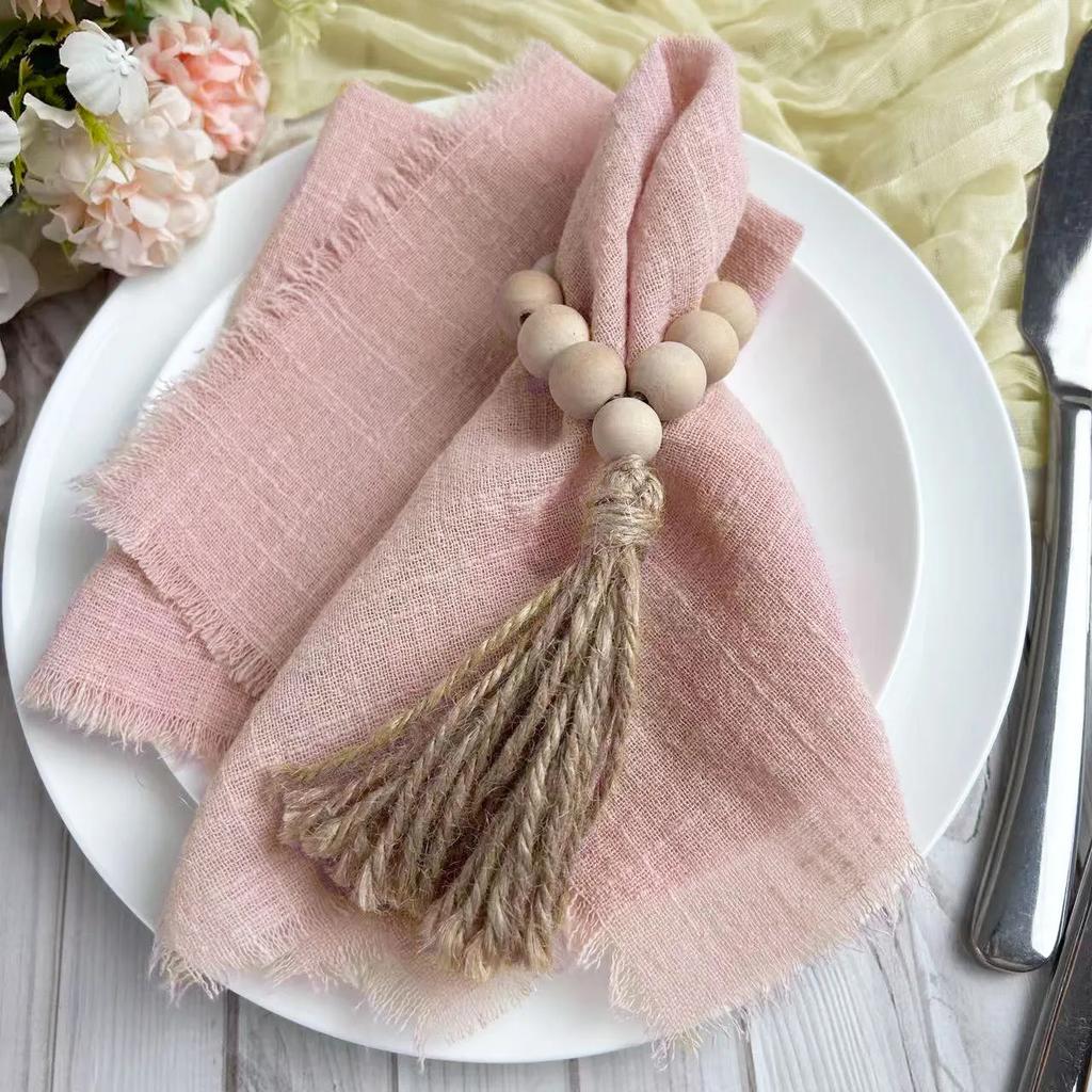 50PCS Wholesale Gauze Cotton Napkin 32x32cm Baby Blue Tea Towel Reusable Wedding Party Christmas Table Decor Burrs Napkins