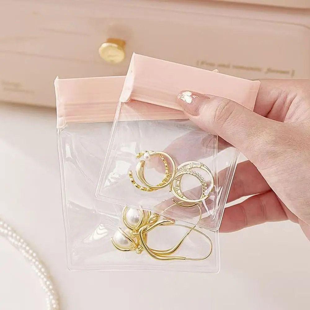 5Pcs Self Sealing Jewelry Zip Lock Bags Frosted Earring Ring Necklace Organizer Jewelry Pouch