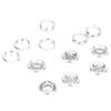 200pcs 9.5MM Size Hollow Prong Snap Button Silver Color Metal Snap Button  Sewing Projects