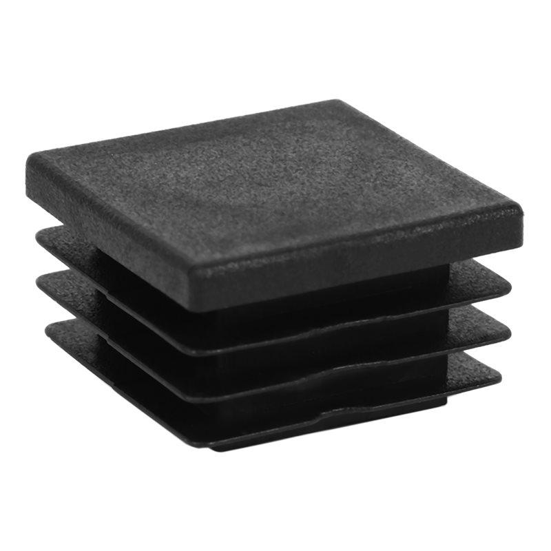 ABFS 144 Pcs 30Mm X 30Mm Plastic Ribbed Square End Caps Tube Insert Black