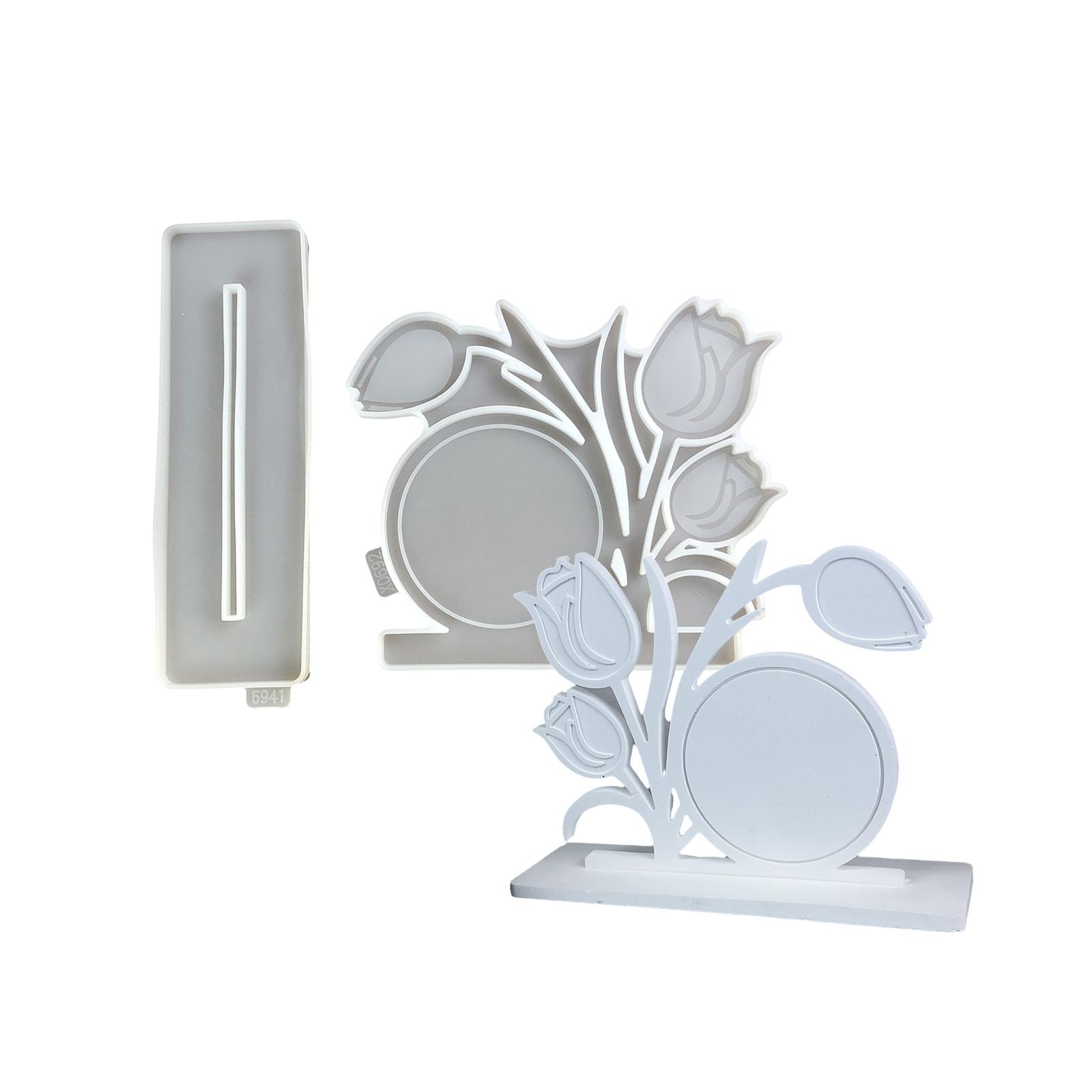 

Многофункциональная большая силиконовая форма для эпоксидной смолы в виде цветка, фоторамка, формы для литья для DIY-поделок и украшения дома