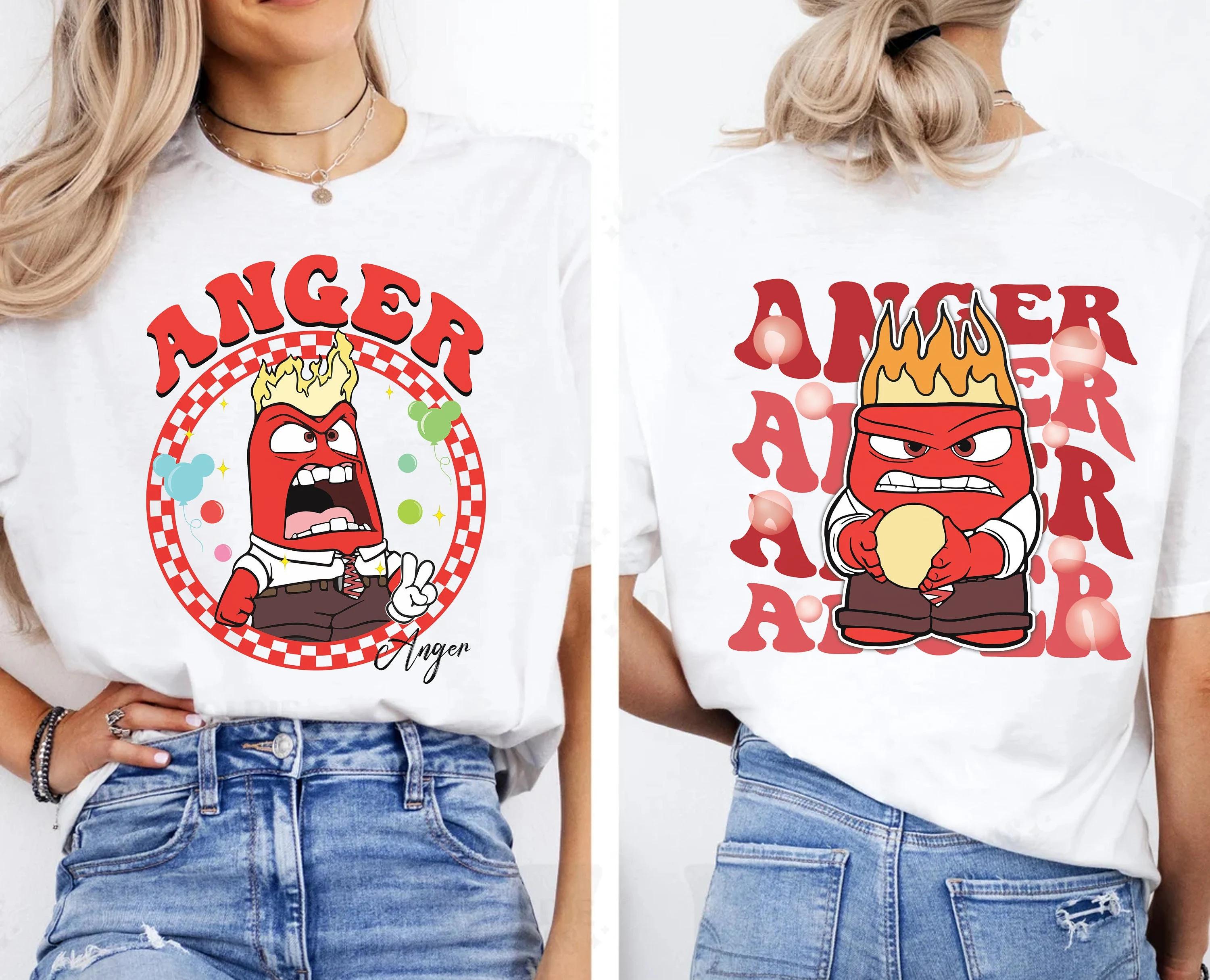 2Sided Inside Out Anger Tshirt Its Okay To Feel All The Feels Shirt Pixar Inside Out Emotion Tee S