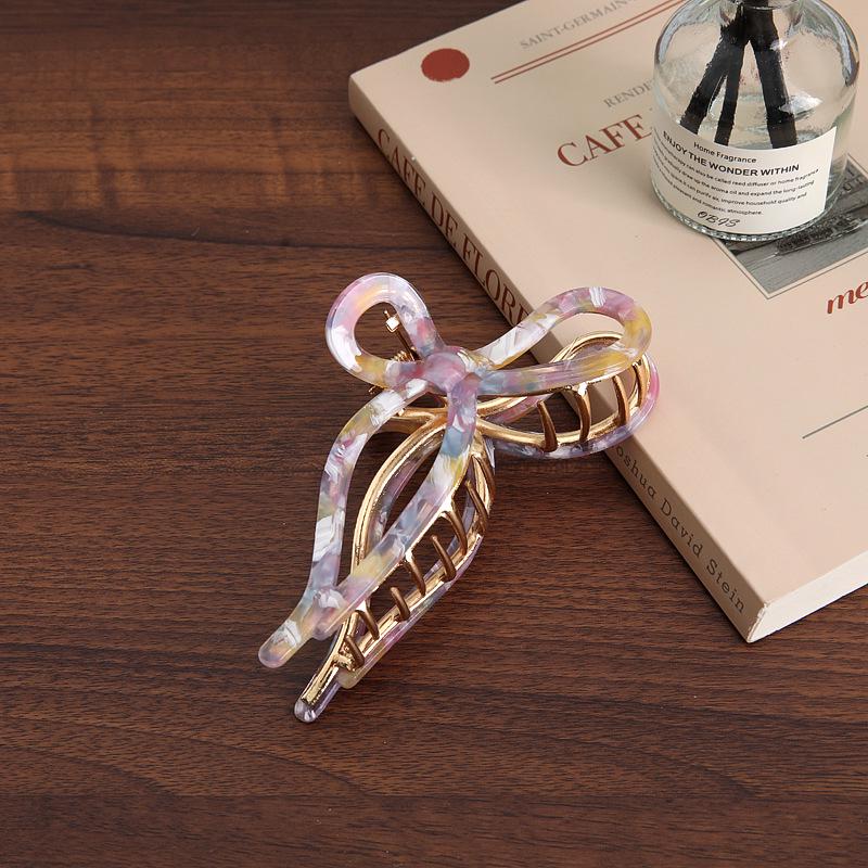 Acetate Bow Claw Hair Clip for Women: Available in 5 Colors, Ideal for Thick Hair