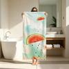 Cute Watermelon Surfboard Illustration Towel ultra-fine fiber quick drying absorbent bath towel, outdoor swimming sports towel