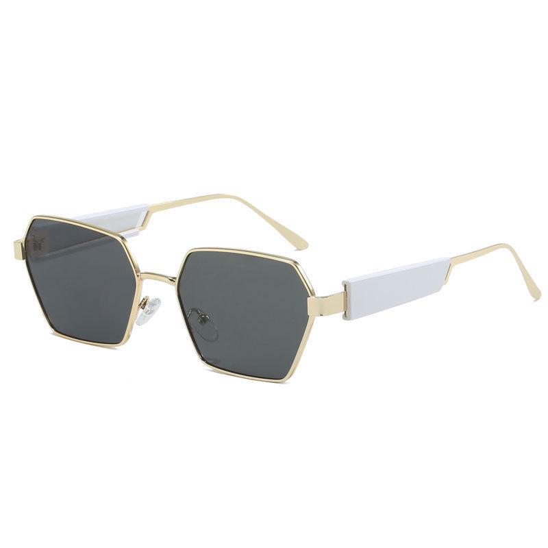 Metal Polygon Small Frame Fashion Sunglasses with UV Protection - Retro Kuaishou Street Style Standard