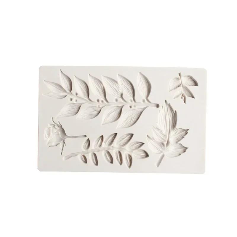 Handmade Soap Mold 3D Long Leaves Shape Silicone Mold Fondant Chocolate Biscuits DIY Kitchen Baking Cake Decoration Tool