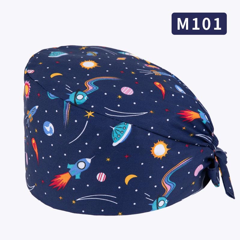 Unisex All-Cotton Printed Surgical Cap for Medical and Food Services