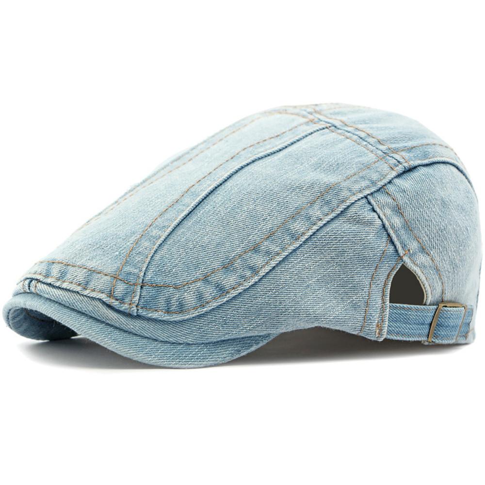 HT4804 Mens Berets Women Spring Summer Autumn Denim Cap Artist Painter Beret Hat Male Female Ivy Flat Cap Adjustable Beret Cap