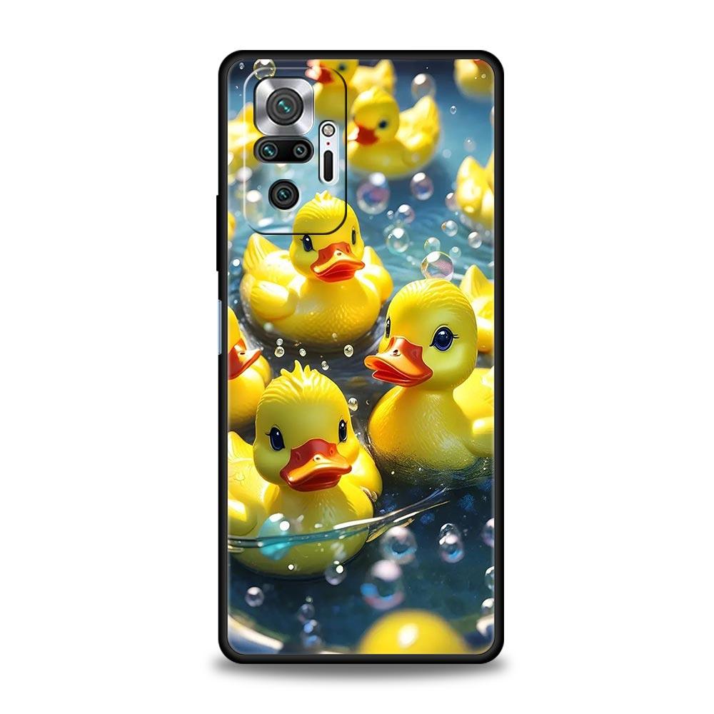 Cartoon Duck Phone Case Cover for Redmi 14C 10C Note 15 14 13 12 10 11 K40 Pro Plus 5G Shockproof Soft TPU Shell Fundas Capas
