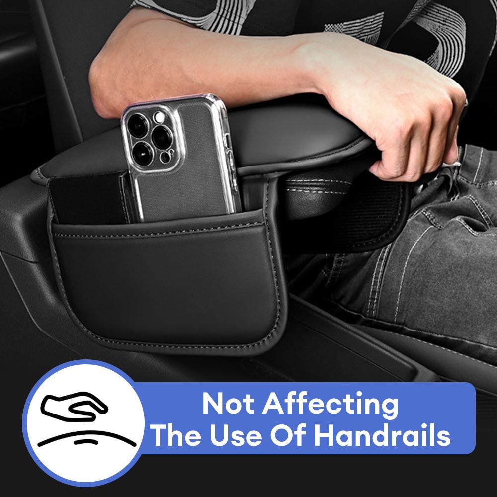 Car Armrest Box Height Pad Universal Leather Armrest Cushion with Pocket Central Memory Cotton Elbow Support Armrest Storage