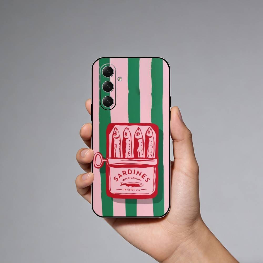 Sardines Fish Ar  Phone Case For Samsung Galaxy A73,A21s,A22,A31,A52,A53,A71,A41Soft Black Shell