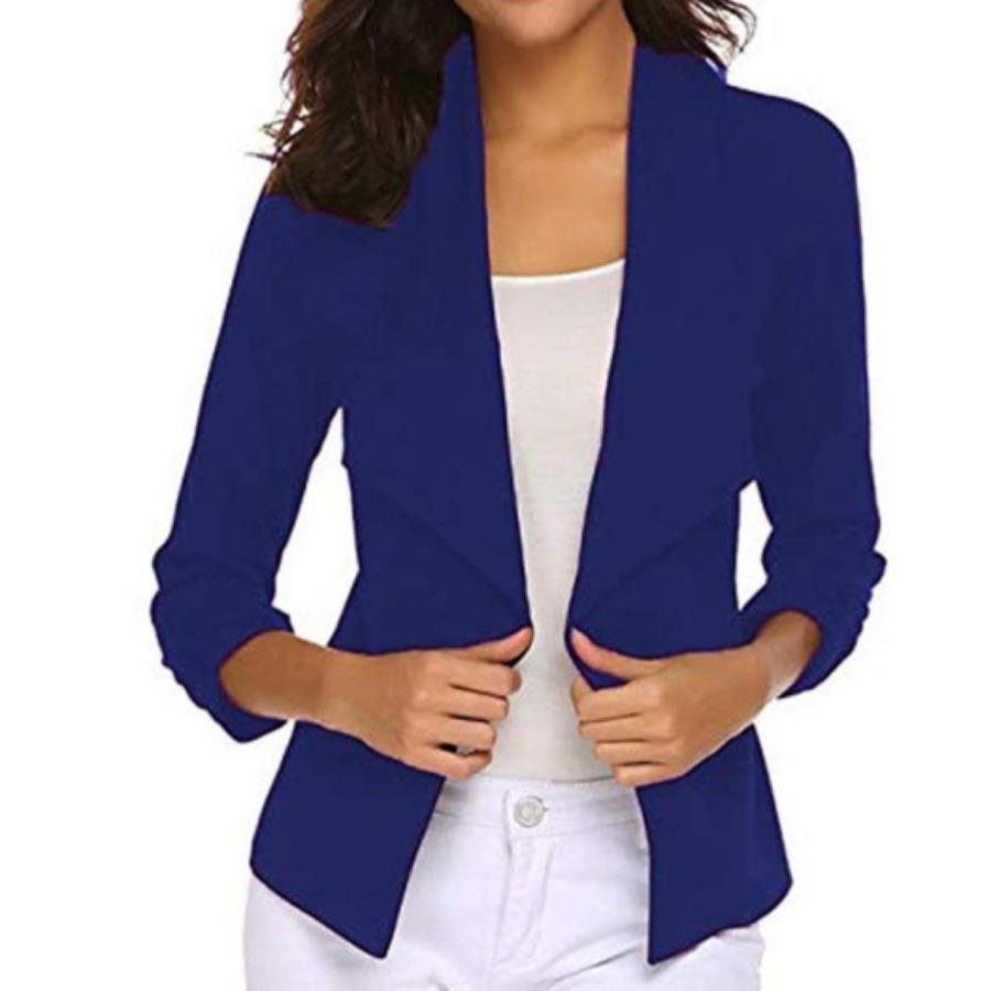 Solid Color Long Sleeve Autumn Jacket Simple Thin Women's Blazar Suit