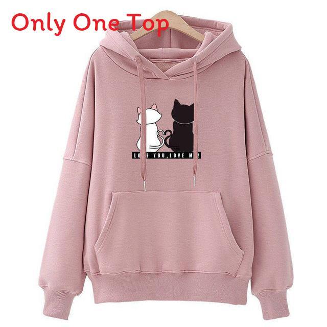 Cozy Girl Hoodie Sweatshirt With Printed Design For Autumn Winter Casual Wear