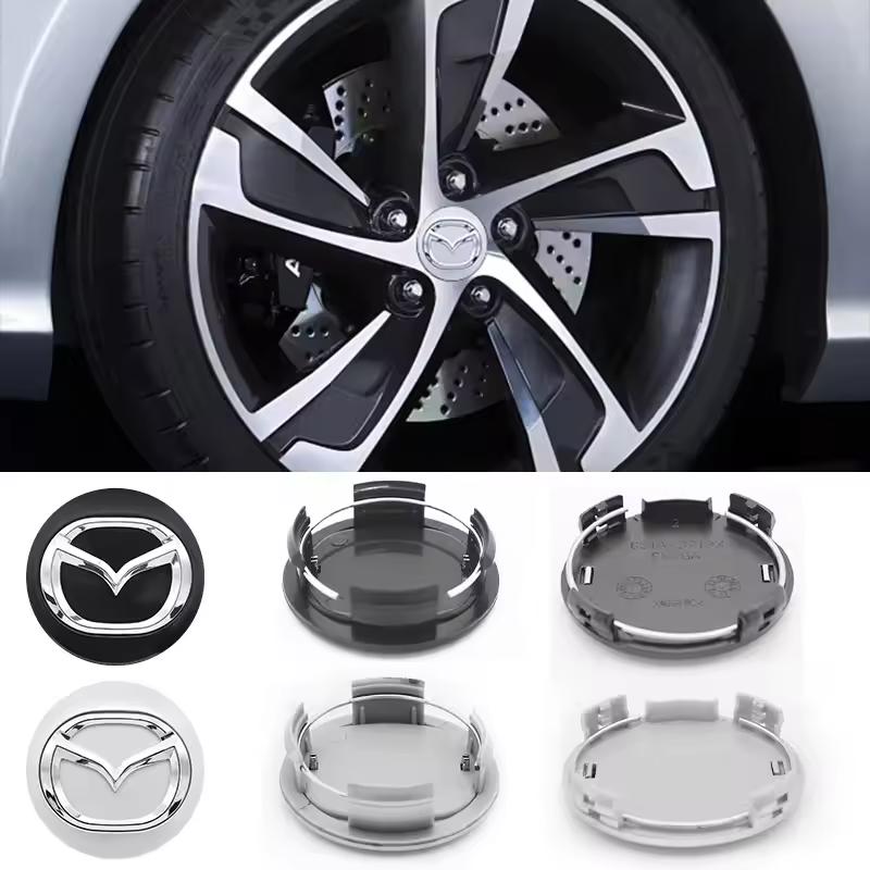 4pcs 56/60mm Car Wheel Center Hub Caps Rim Cover For Mazda 2 3 5 6 323 626 CX3 CX5 CX30 Demio Atenza Axela MX3 MX5 RX8 Accessory