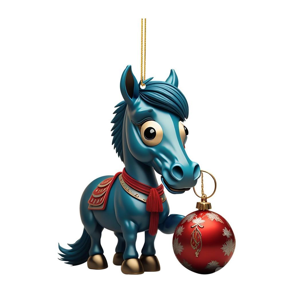 Adorable Acrylic Horse Christmas Tree Decoration For Natal Family Festivities