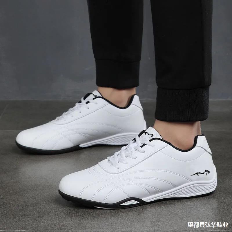 Men's shoes spring and autumn new leather surface casual shoes low-top sports shoes fashion trend comfortable white shoes soft sole men's shoes