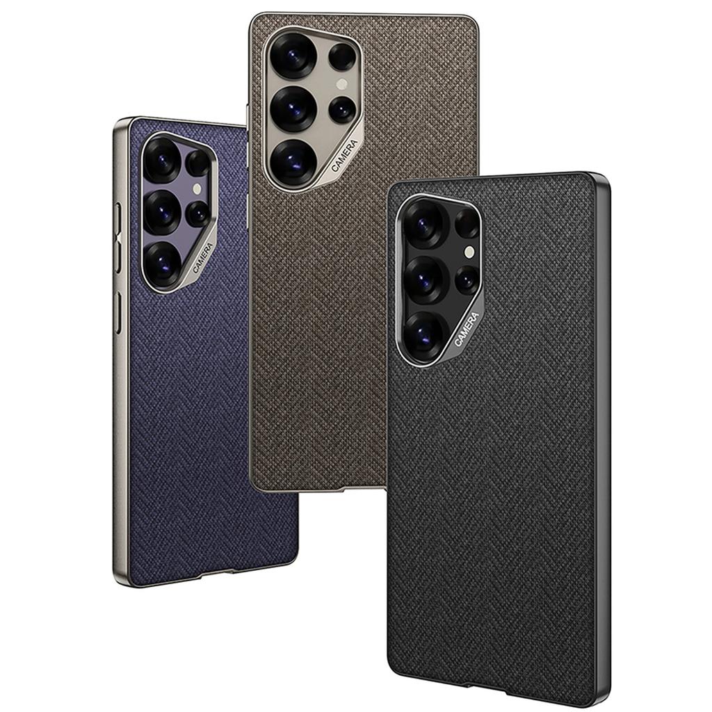 Samsung S25 Ultra Mobile Phone Case Magnetic Protective Case Nibu S25 Plain Leather Rotary Ring Bracket