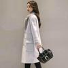 Solid tykk pels Faux Uformell Vinterfrakk Gaver Til Kvinner Mote Saueskinn Langjakke Overfrakk Dame Varm Trench Coats