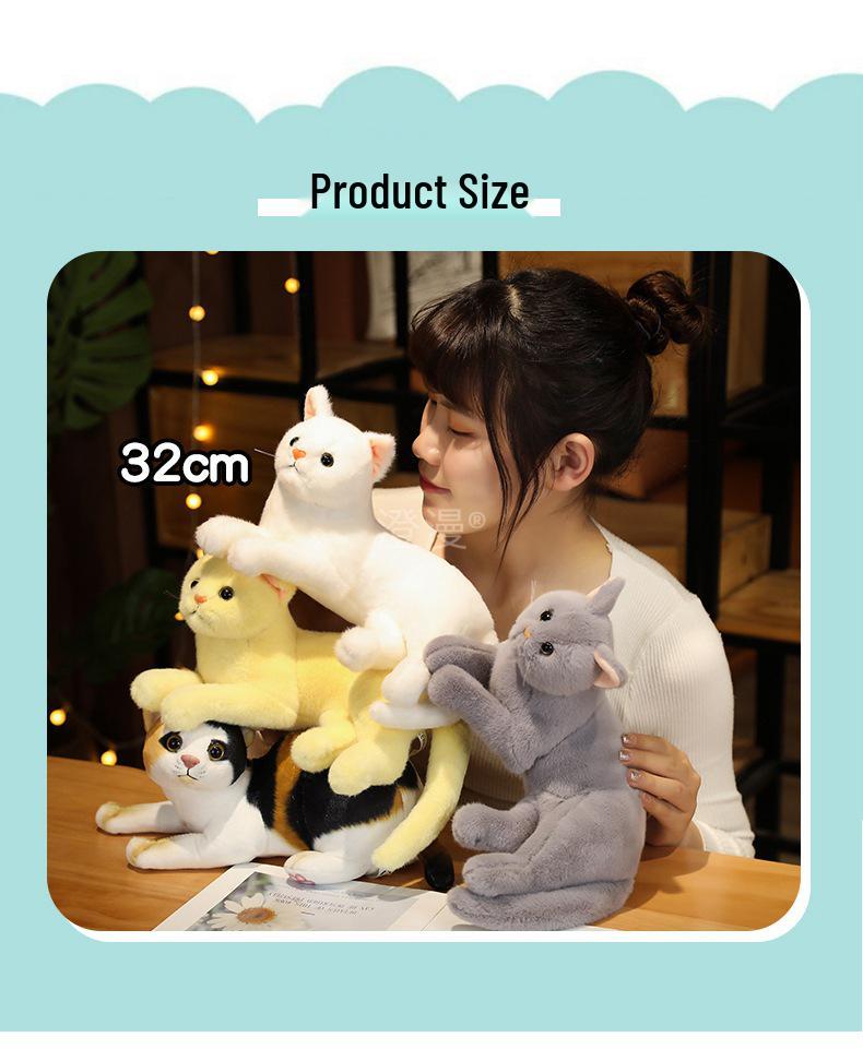 Cute Kitten Plush Pillow Doll - Small Floral Comfort Toy for Kids