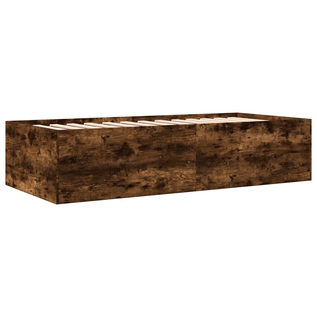 Daybed with Drawers Without Mattress Smoked Oak 90x200 Cm