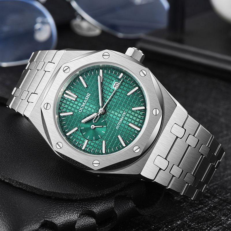 Lässige automatische mechanische Herrenuhr 42 Edelstahl Business wasserdicht leuchtend mechanische Uhr