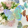 6 Pcs 3D Butterfly Wall Decor Double Layer Wings Butterfly Decorations Removable Glitter Metallic Hollow Room Mural Art for Bedroom Living Room Party