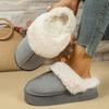 Fashion Fashion Women Platform Fluffy Slippers Winter Comfort Warm Plush Cotton Shoes Woman Thick Sole Anti Slip Indoor House Slippers